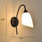 GloeiGlow - Modern angled bell-shaped wall lamp with arm