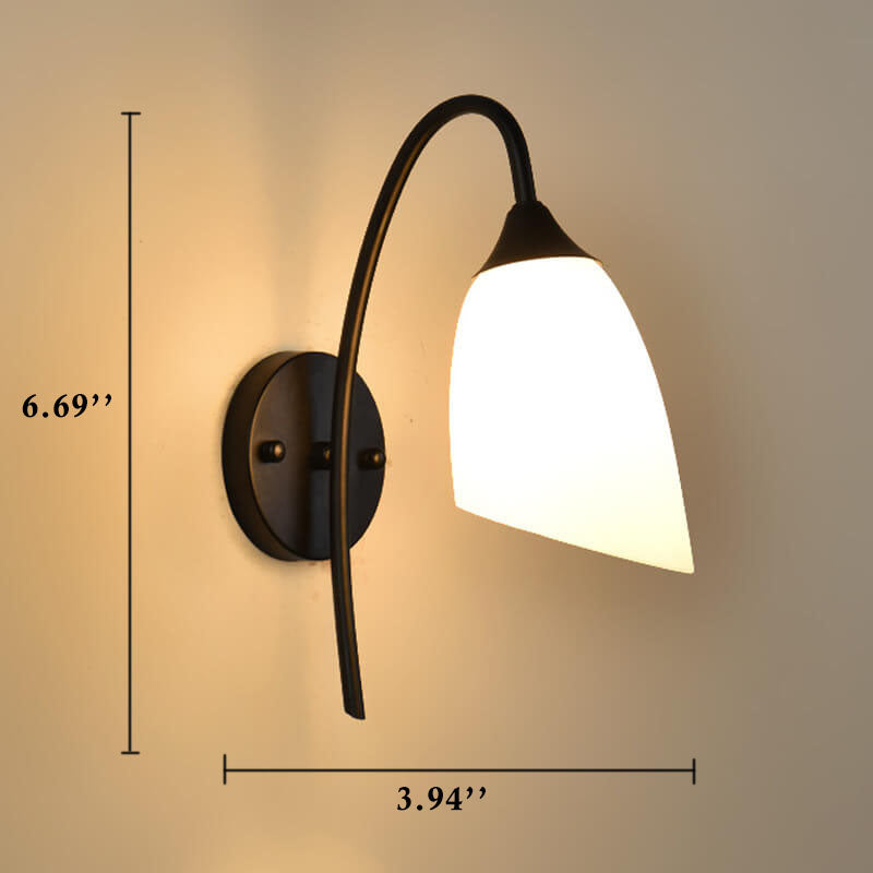 GloeiGlow - Modern angled bell-shaped wall lamp with arm