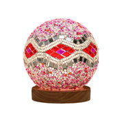 GlowNest - Spherical LED Dimmable Glass Bohemian Baroque Table Lamp Mosaic Night Light 3.9"