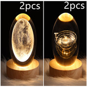 3D Galaxy Crystal Ball LED Night Light