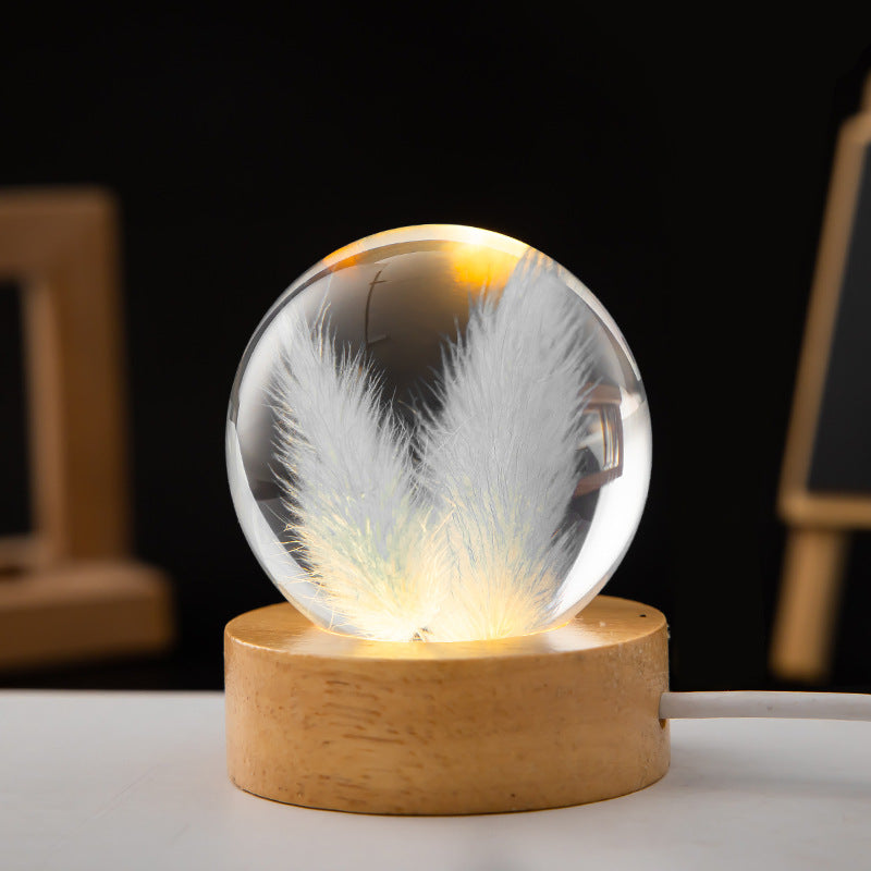 LED Night Light with Crystal Ball