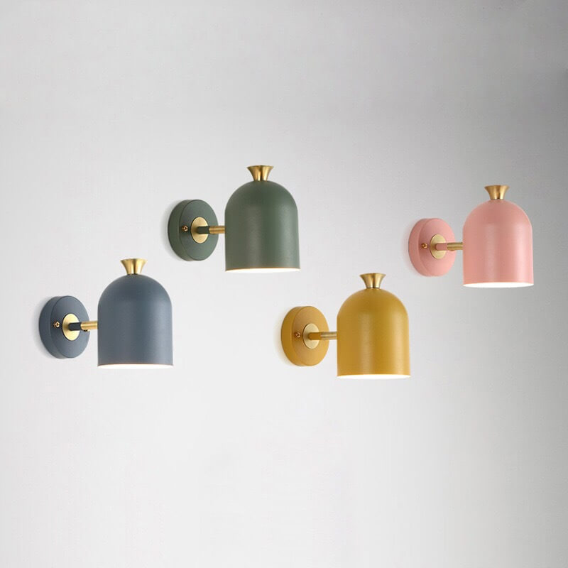Modern Macaron Metal Cylinder Wall Light with 1 Bulb