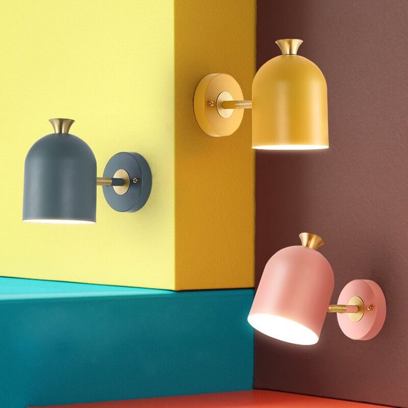 Modern Macaron Metal Cylinder Wall Light with 1 Bulb