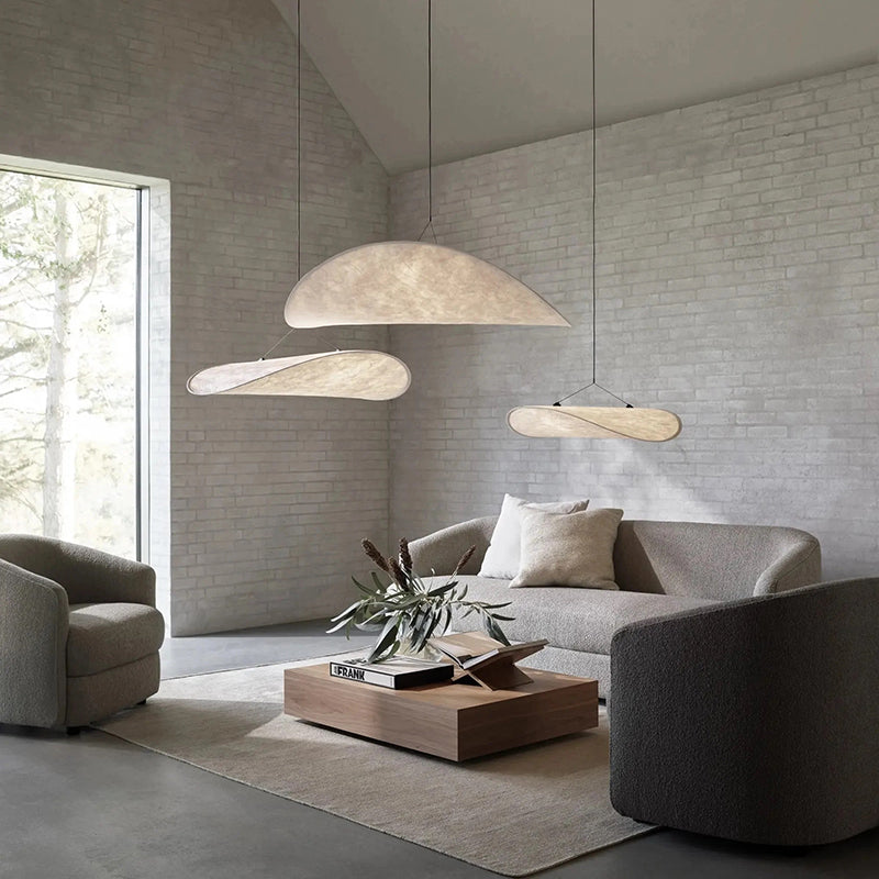 LunaLux - Modern LED Pendant Light in Metal and Synthetic Silk