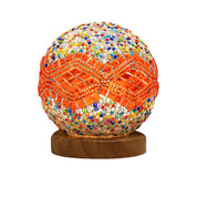 GlowNest - Spherical LED Dimmable Glass Bohemian Baroque Table Lamp Mosaic Night Light 3.9"