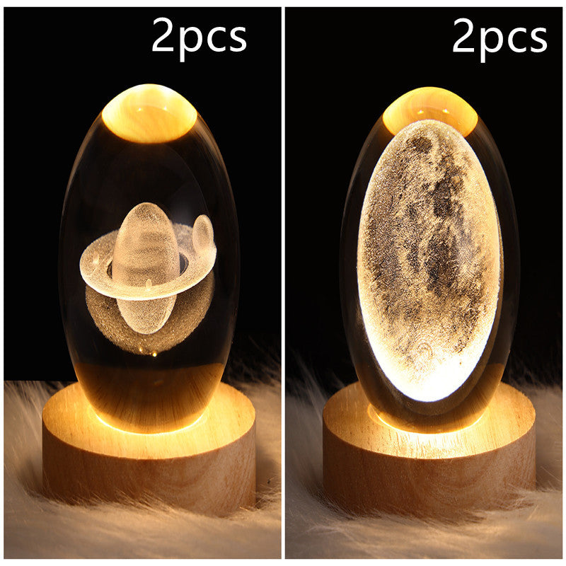 3D Galaxy Crystal Ball LED Night Light