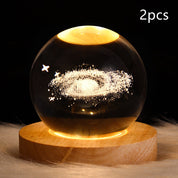 3D Galaxy Crystal Ball LED Night Light