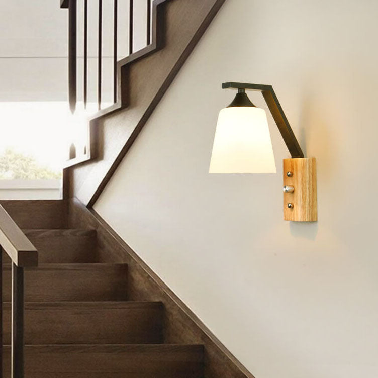 WoodGlow - Simple Wall Lamp with Wooden Arm
