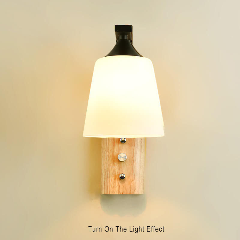 WoodGlow - Simple Wall Lamp with Wooden Arm