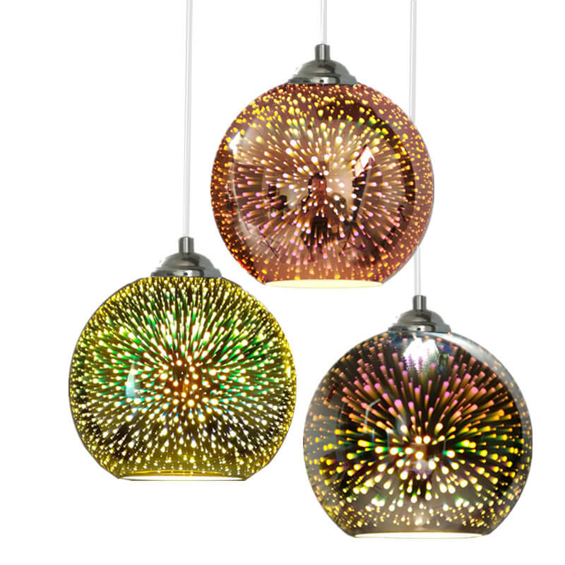 Innovative 3D Firework Coloured Glass Pendant Lamp with 1 Light Source
