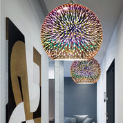 Innovative 3D Firework Coloured Glass Pendant Lamp with 1 Light Source