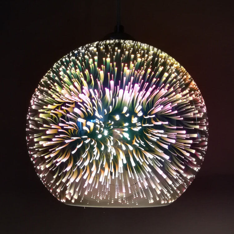 Innovative 3D Firework Coloured Glass Pendant Lamp with 1 Light Source