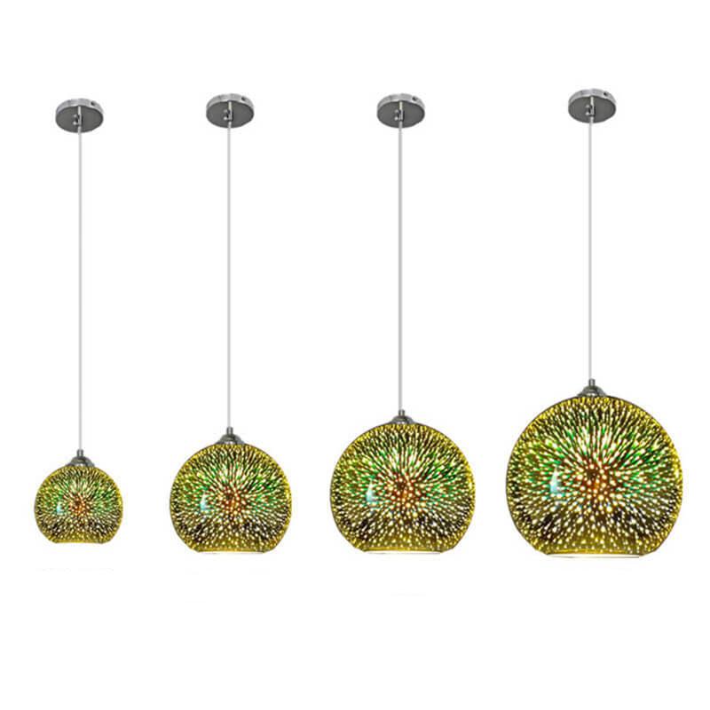 Innovative 3D Firework Coloured Glass Pendant Lamp with 1 Light Source