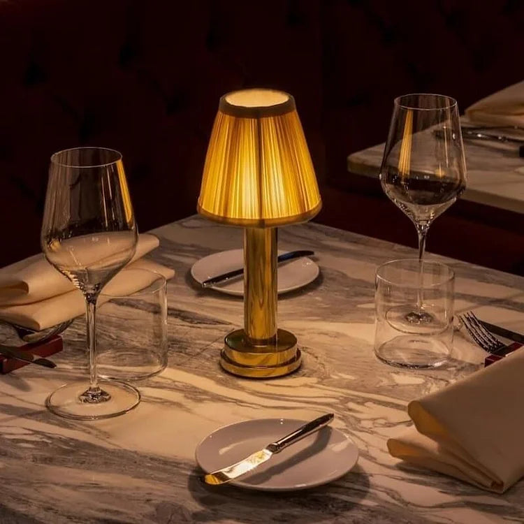 LuxeSilk - Wireless Table Lamp in Soft Metal