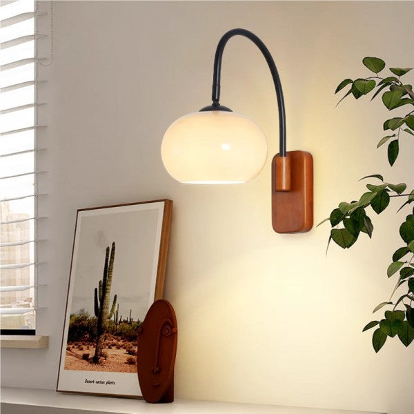 Rotatable Bauhaus Wall Lamp in Khaki Glass - Elegant and Flexible
