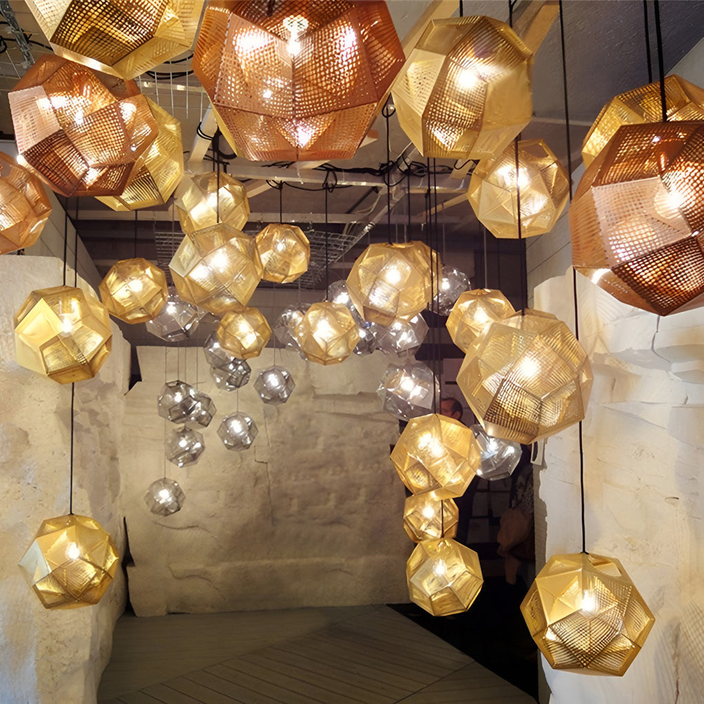 LightDesign - Geometric Round Pendant Lamp in Electrolytic Metal