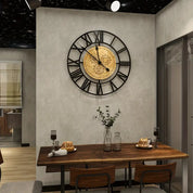 GloboTime - Metal Wall Clock with Roman Numerals