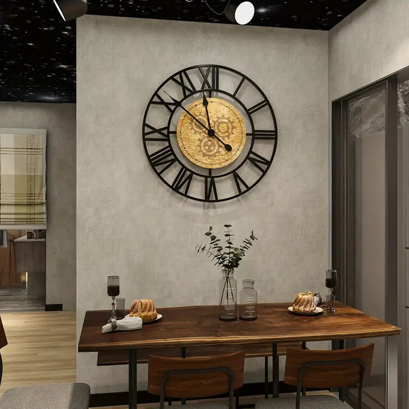 GloboTime - Metal Wall Clock with Roman Numerals