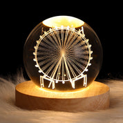 3D Galaxy Crystal Ball LED Night Light