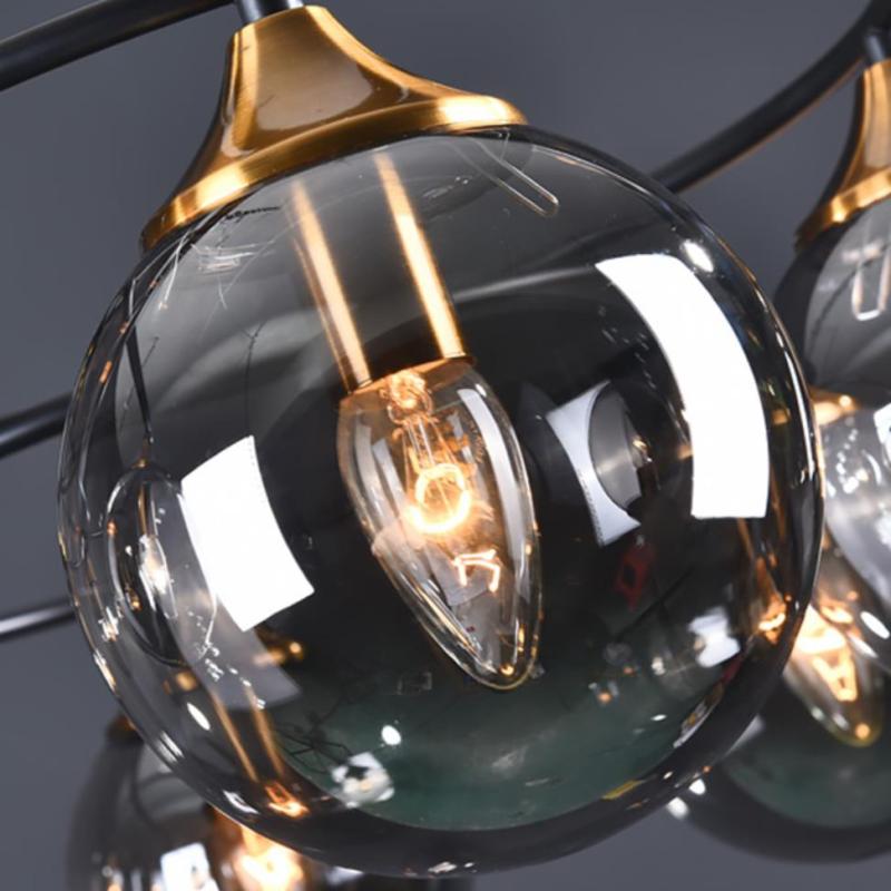ValentinaLuxe - Vintage Round Chandelier in Smoked Glass