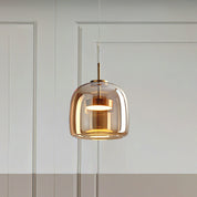 Hailie Retro LED Pendant Lights Gold Amber Metal Glass Bedroom