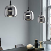 Hailie Retro LED Pendant Lights Gold Amber Metal Glass Bedroom