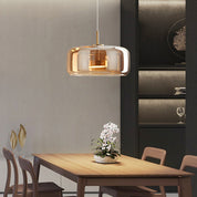 Hailie Retro LED Pendant Lights Gold Amber Metal Glass Bedroom