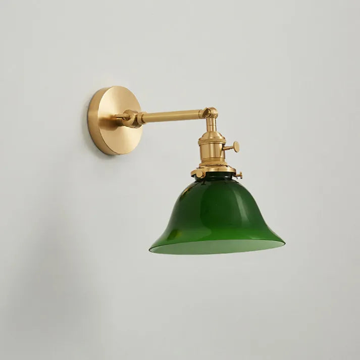 Retro Adjustable Arm Glass Wall Lamp - Glass wall lamp with retro adjustable arm