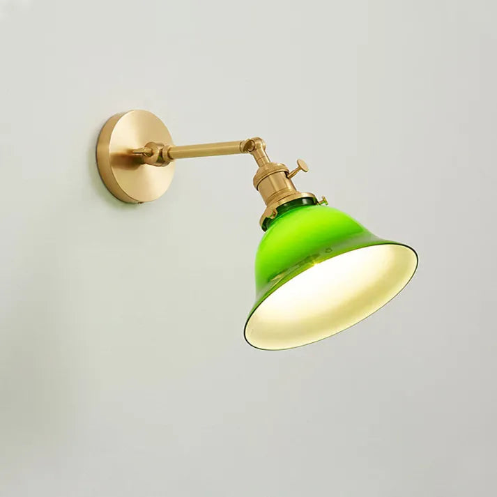Retro Adjustable Arm Glass Wall Lamp - Glass wall lamp with retro adjustable arm