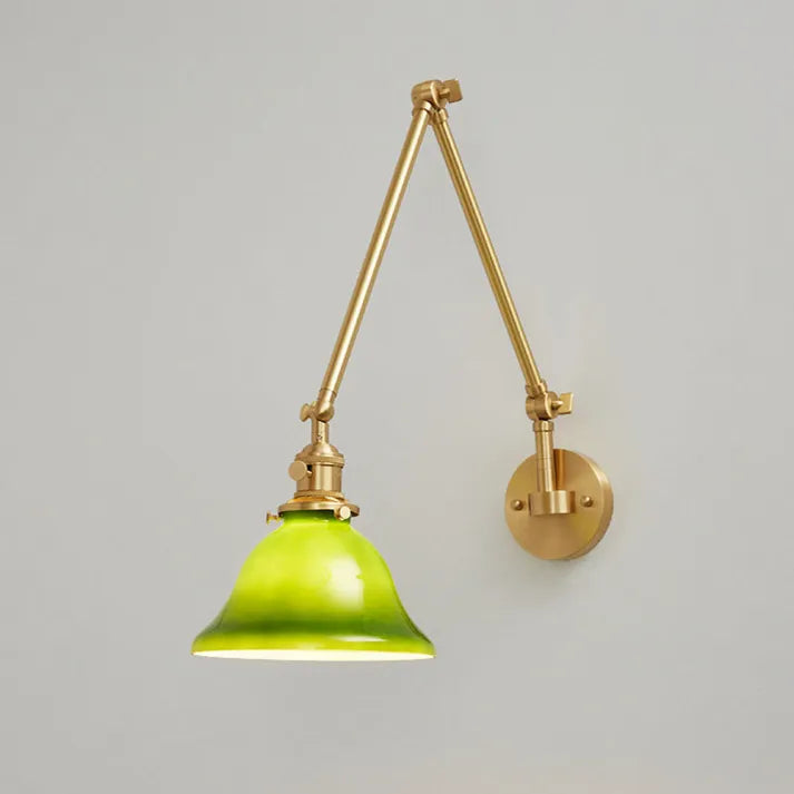 Retro Adjustable Arm Glass Wall Lamp - Glass wall lamp with retro adjustable arm