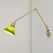 Retro Adjustable Arm Glass Wall Lamp - Glass wall lamp with retro adjustable arm