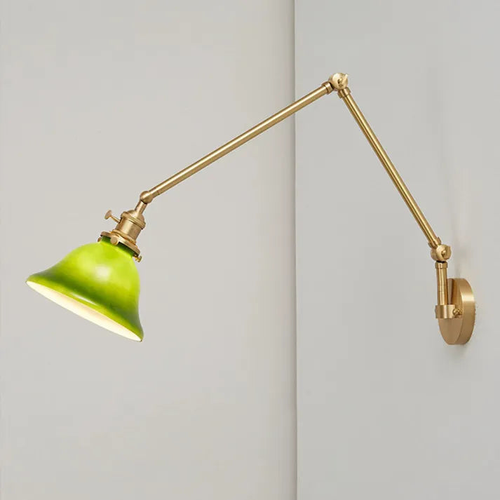 Retro Adjustable Arm Glass Wall Lamp - Glass wall lamp with retro adjustable arm