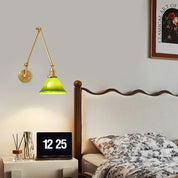 Retro Adjustable Arm Glass Wall Lamp - Glass wall lamp with retro adjustable arm