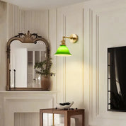 Retro Adjustable Arm Glass Wall Lamp - Glass wall lamp with retro adjustable arm