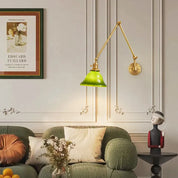 Retro Adjustable Arm Glass Wall Lamp - Glass wall lamp with retro adjustable arm