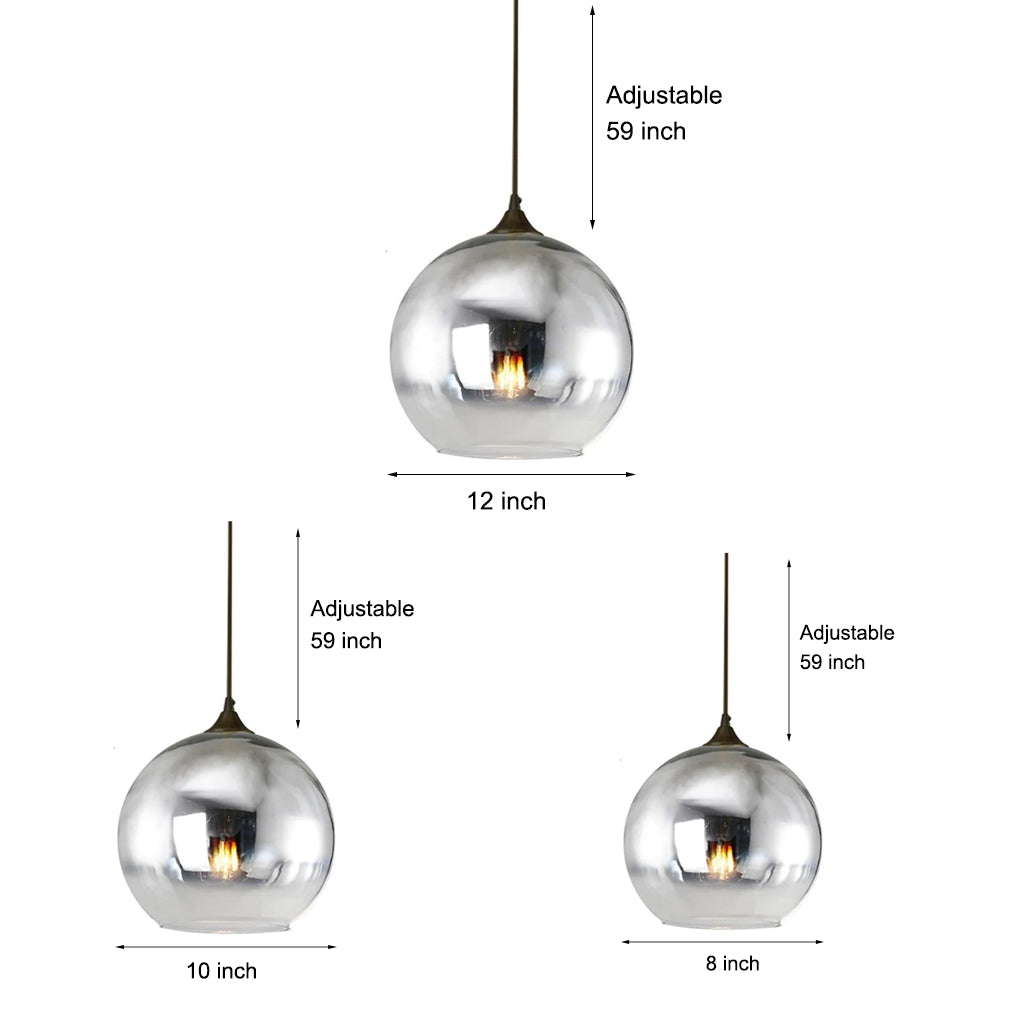 LichtMeester - Modern Globe Design Pendant Light Made of Glass with LED Lighting for Kitchen and Dining Room