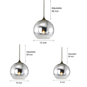 LichtMeester - Modern Globe Design Pendant Light Made of Glass with LED Lighting for Kitchen and Dining Room