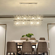 Elegant LED Pendant Lamp Luna - White & Gold Metal