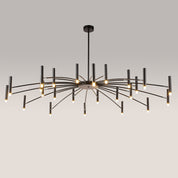 EvetteLuxe - Modern LED Chandelier in Gold and Black