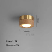 WoodenGlow - Walnut Ceiling Lamp with LED Spotlight