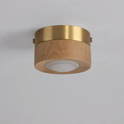 WoodAura - Walnut Wood Ceiling Light with LED Spotlight