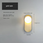 GildedGlimmer - Modern LED Wall Lamp with Glass Sphere