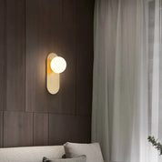 GildedGlimmer - Modern LED Wall Lamp with Glass Sphere