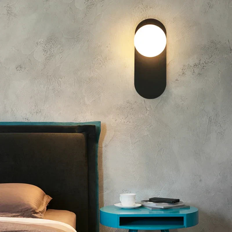 GildedGlimmer - Modern LED Wall Lamp with Glass Sphere