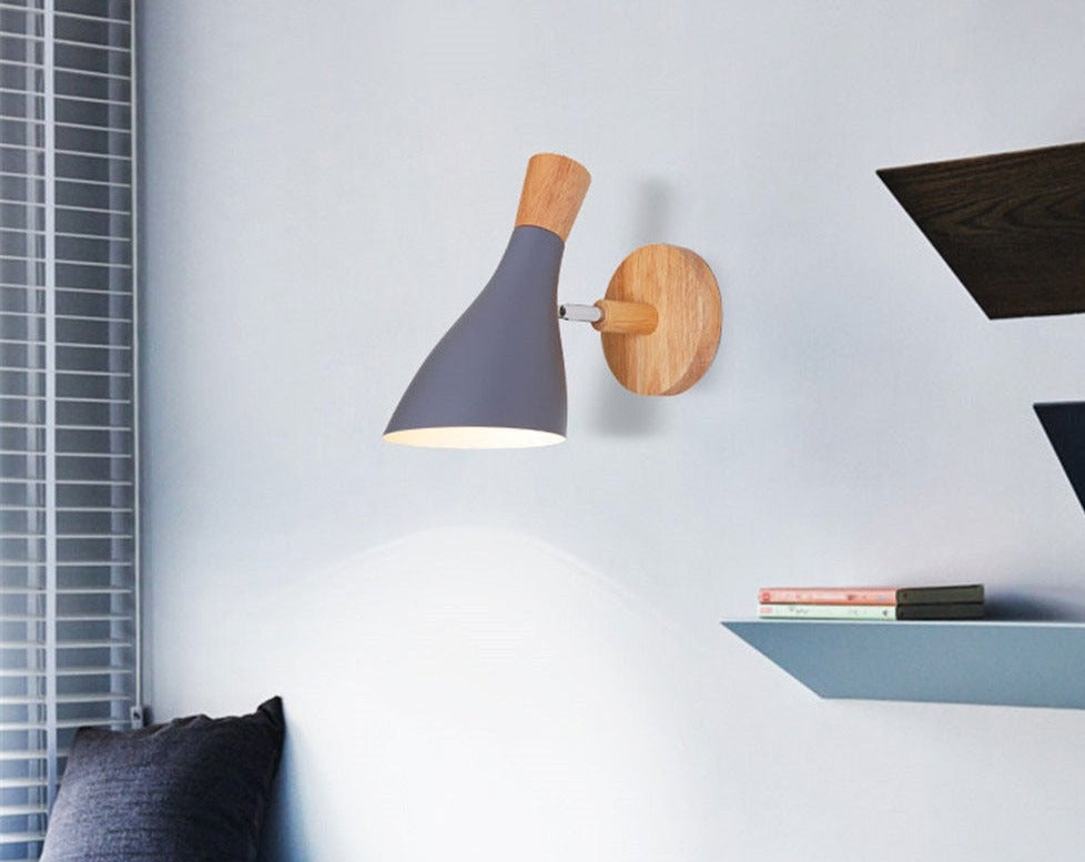 Modern LED Wooden Bedroom Wall Lamp