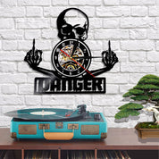 SkullGlow - Cool Skull Vinyl Wall Clock