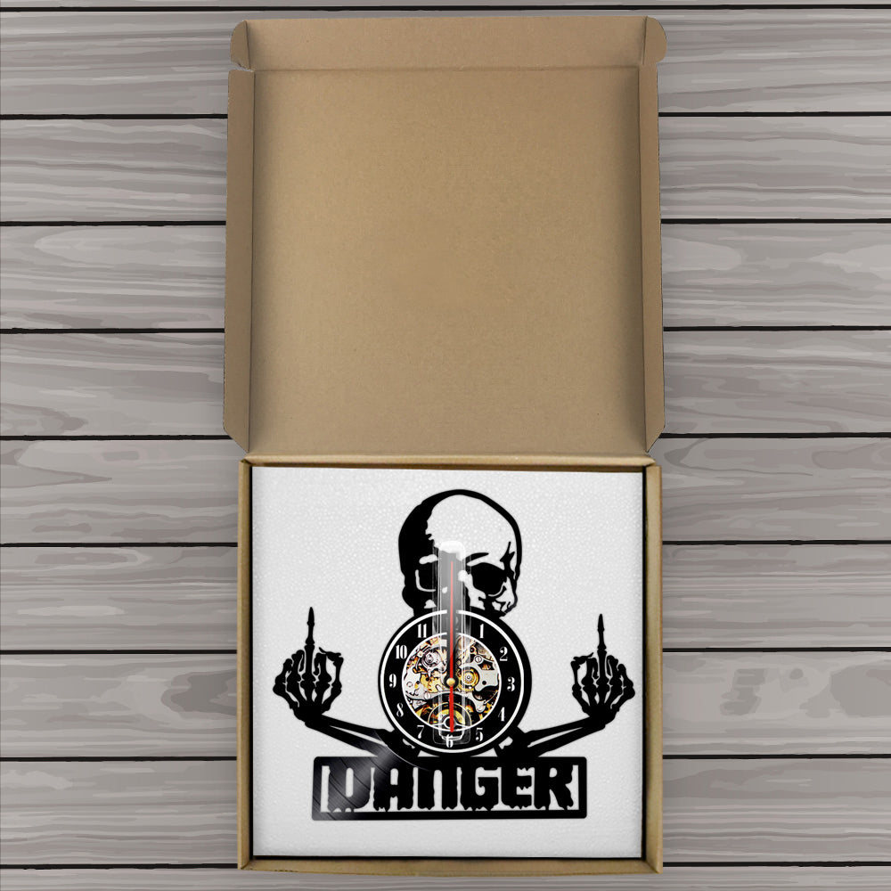SkullGlow - Cool Skull Vinyl Wall Clock