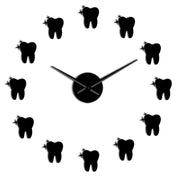 DentiGlow - Modern Wall Clock with Dental Mirror Effect