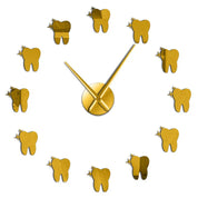 DentiGlow - Modern Wall Clock with Dental Mirror Effect