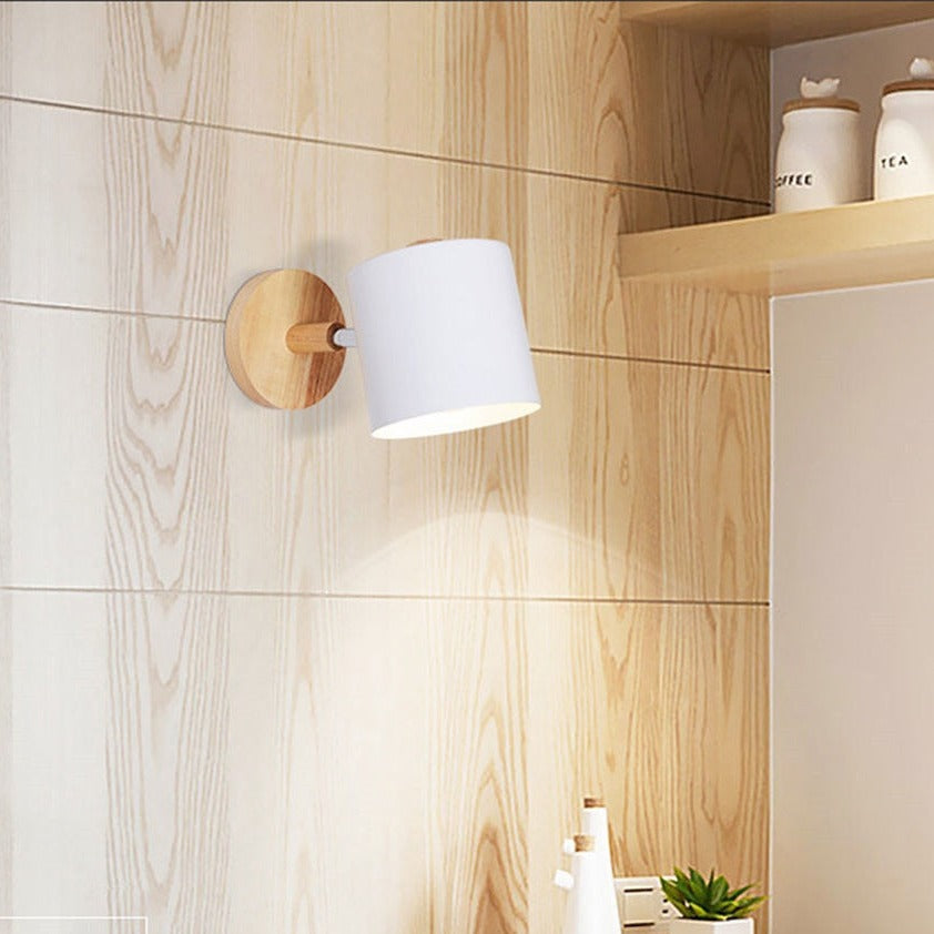 Modern LED Wooden Bedroom Wall Lamp